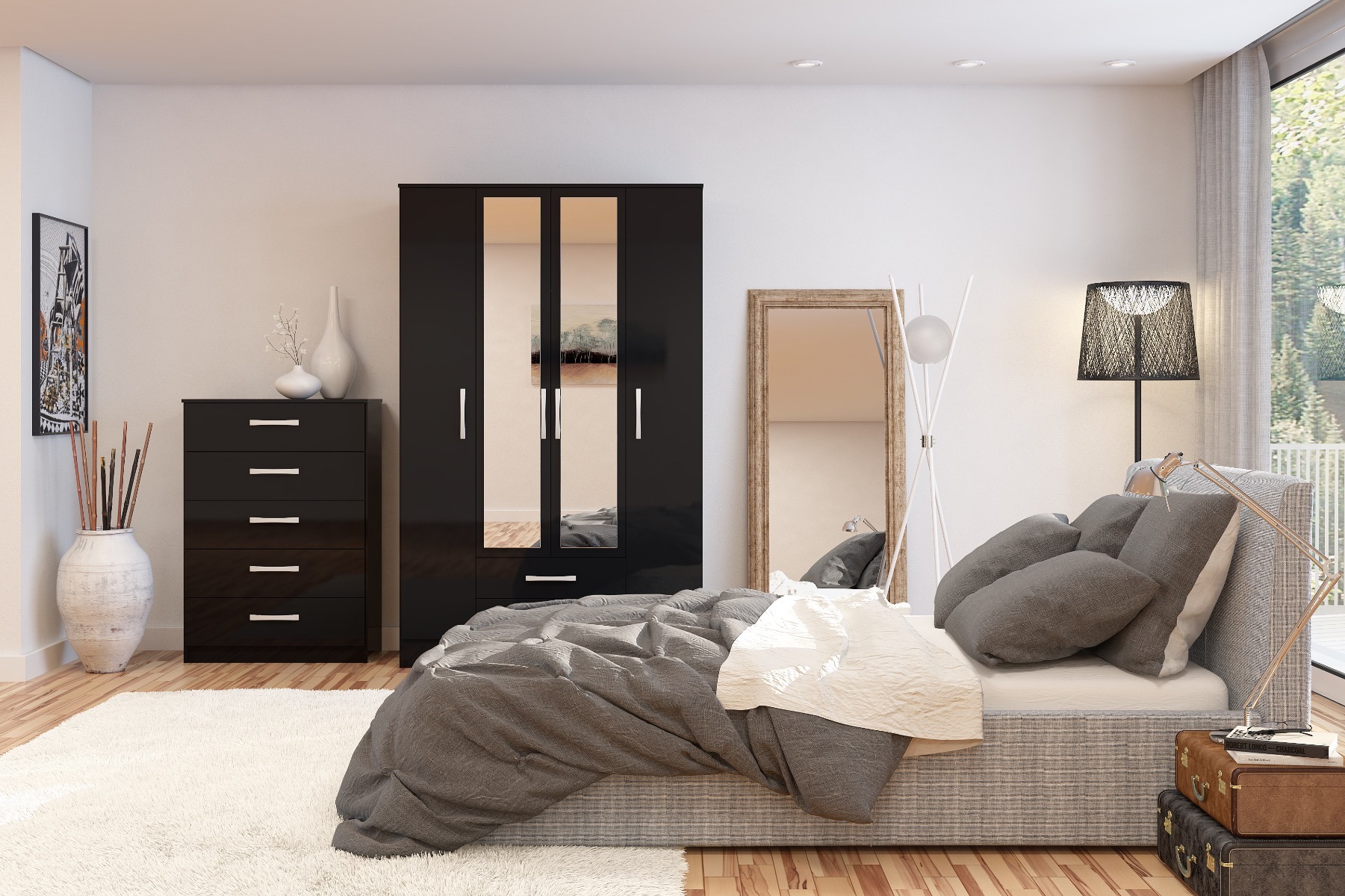 Lynx Black 5 Drawer Chest