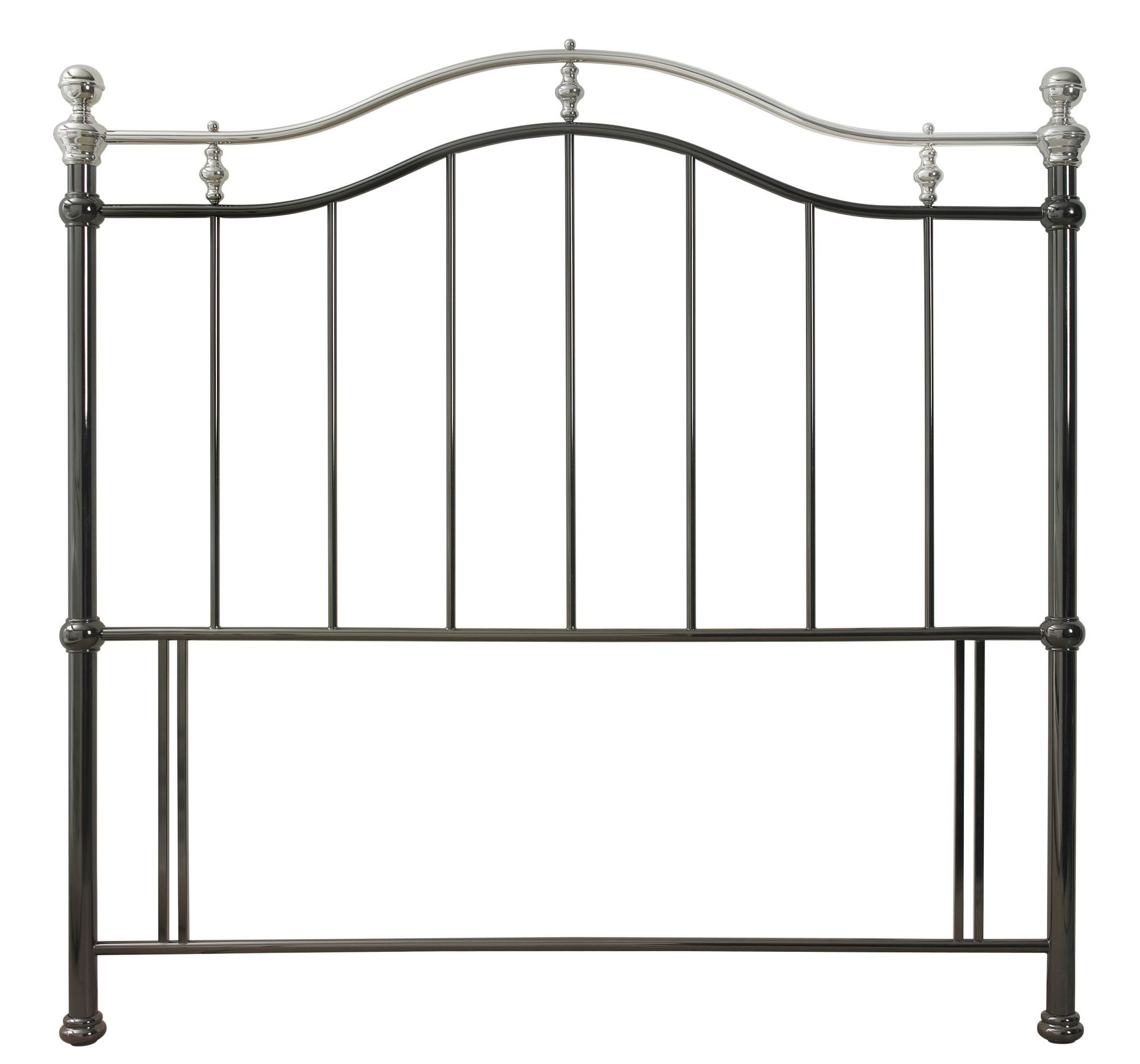 Chloe Black & Shiny Nickel Double Headboard - Style Our Home