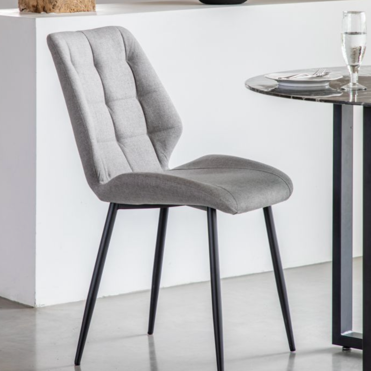 Macread Light Grey Upholstered Dining Chair ( A Pair ) | Style Our Home