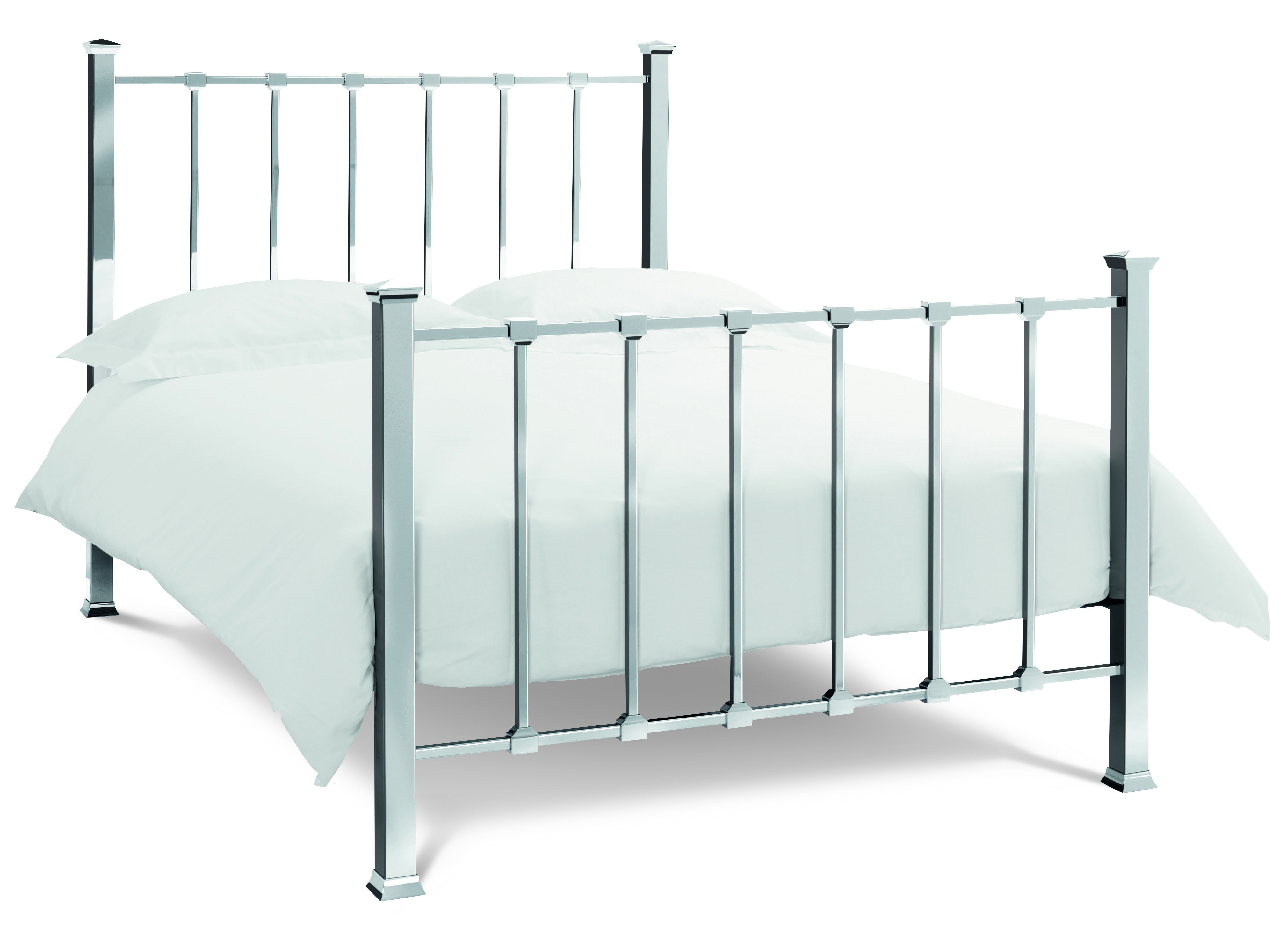 Bentley Designs Madison Double Shiny Nickel Bed - 135cm  - Style Our Home 