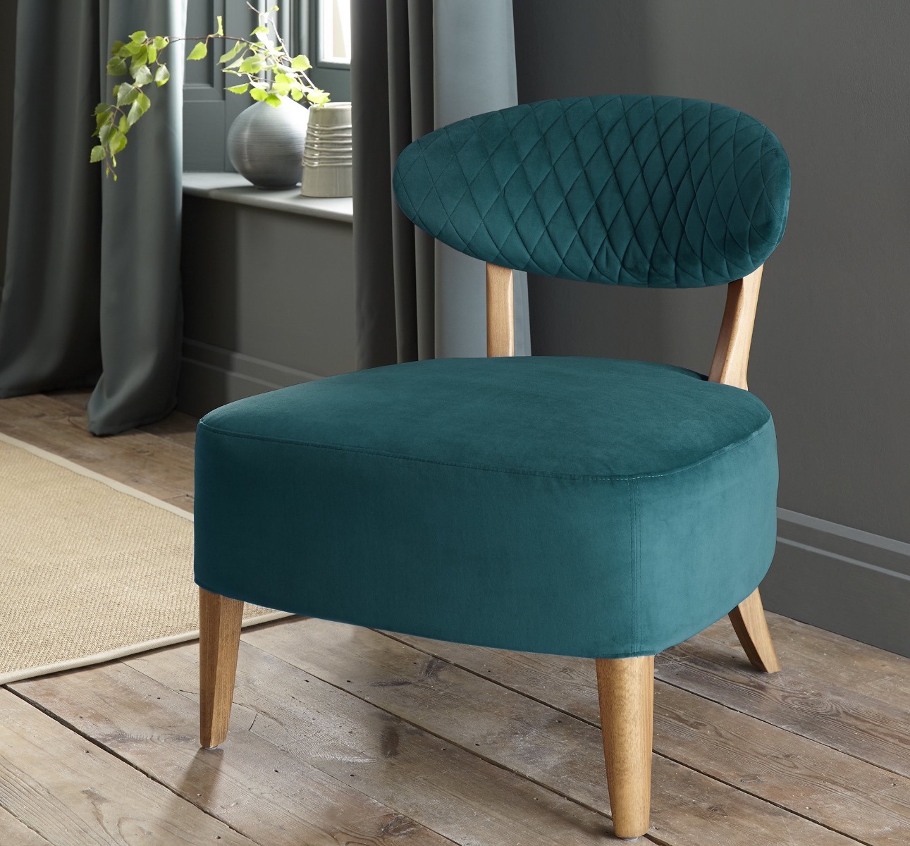 Cecelia Occasional Chair in Sea Green Velvet | Style Our Home 