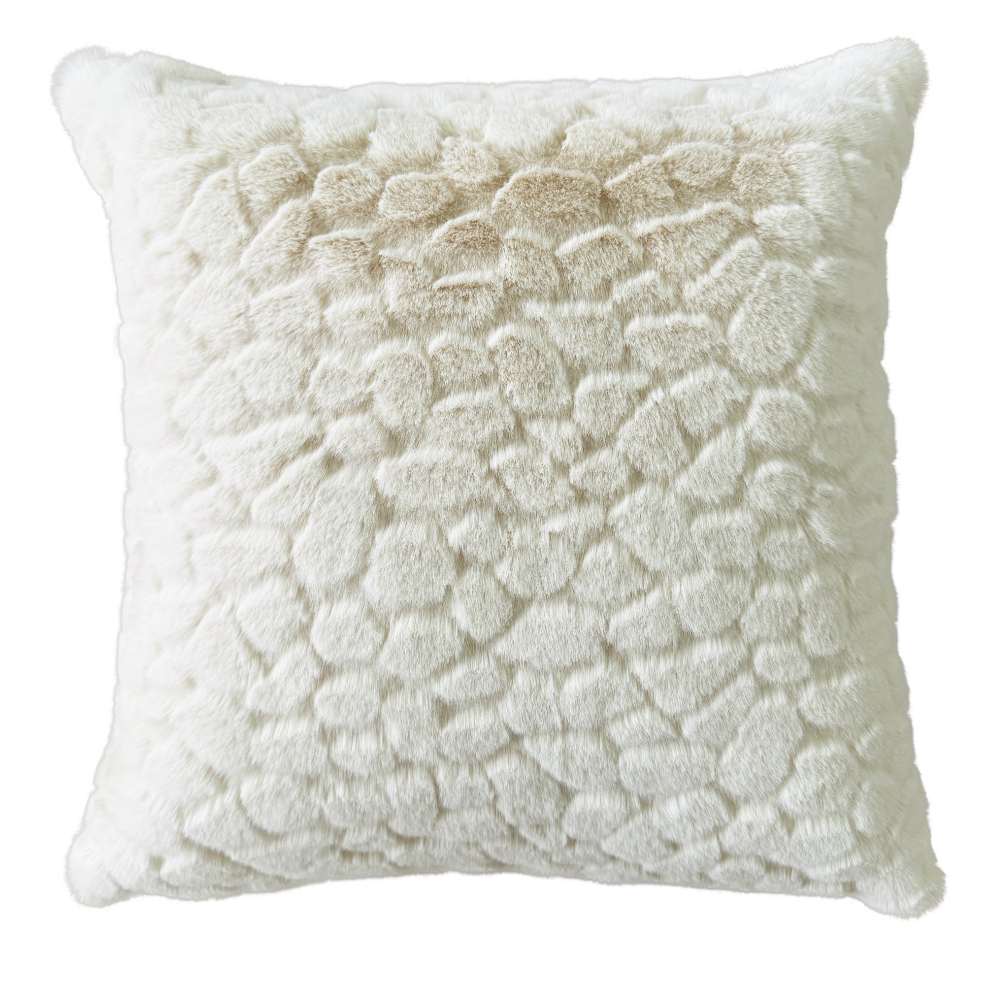 Cloud Design Faux Fur Cushion Ivory by Malini | Style Our Home