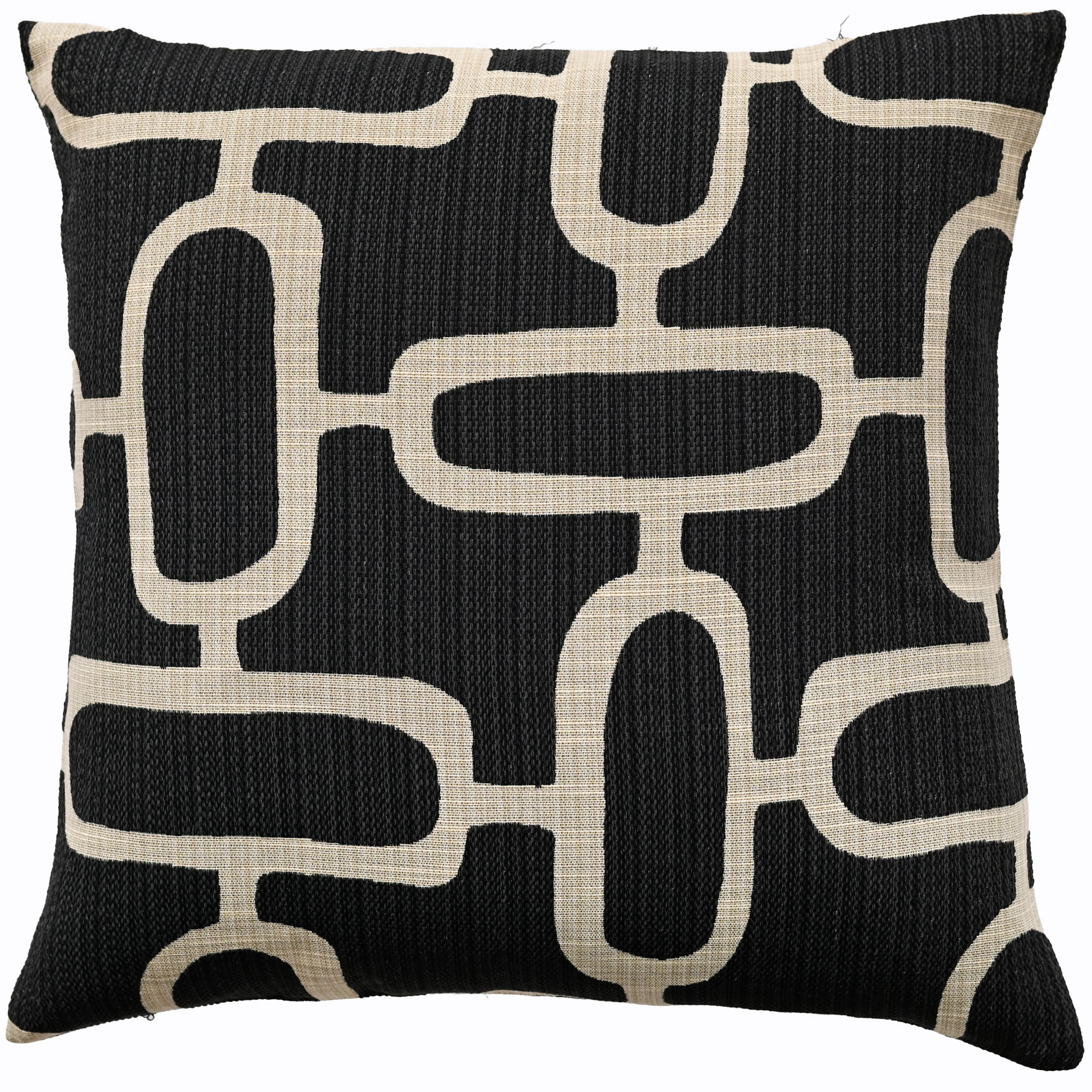 Abstract Chains Jacquard Black by Malini | Style Our Home