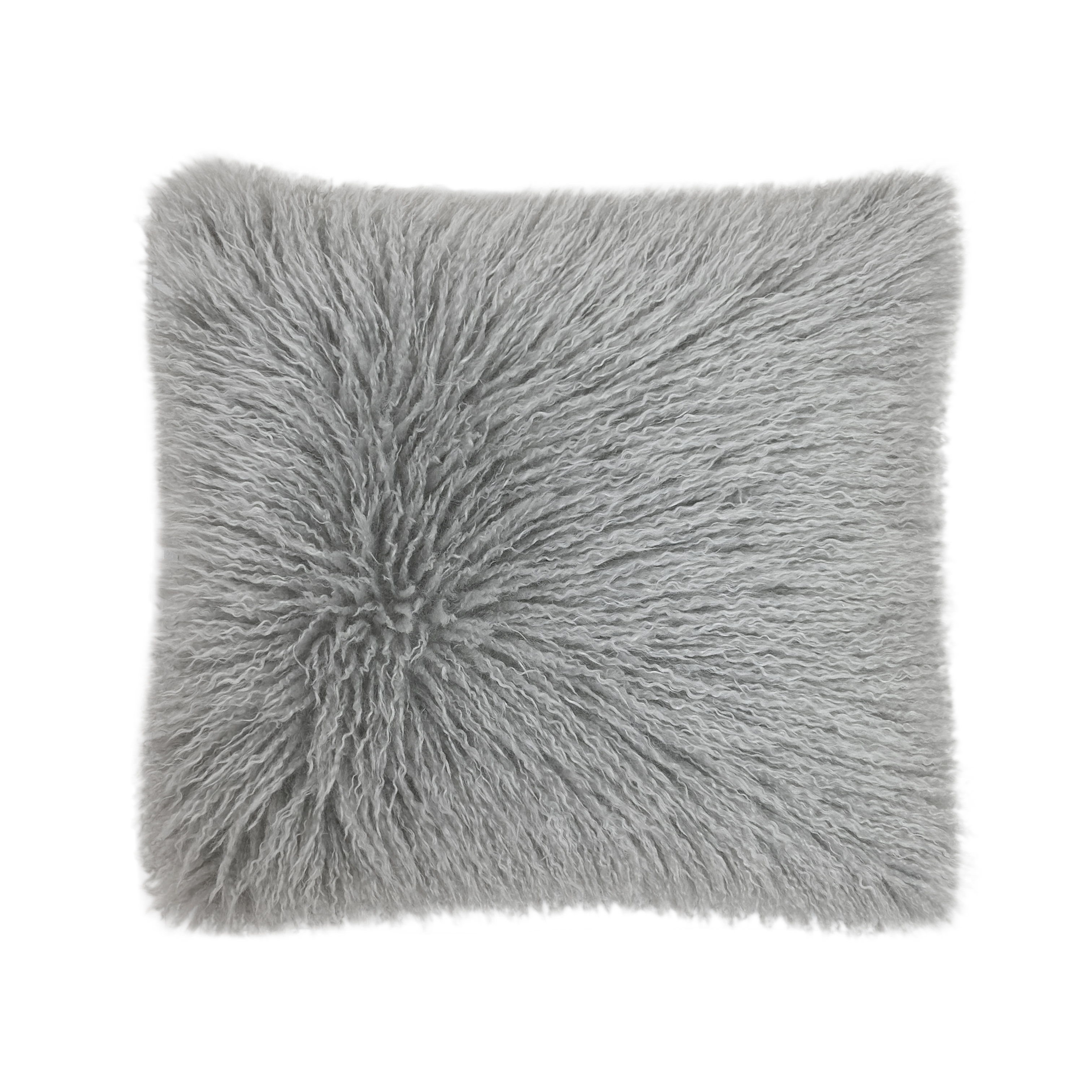 Textured Faux Mongolian Cushion Grey by Malini | Style Our Home