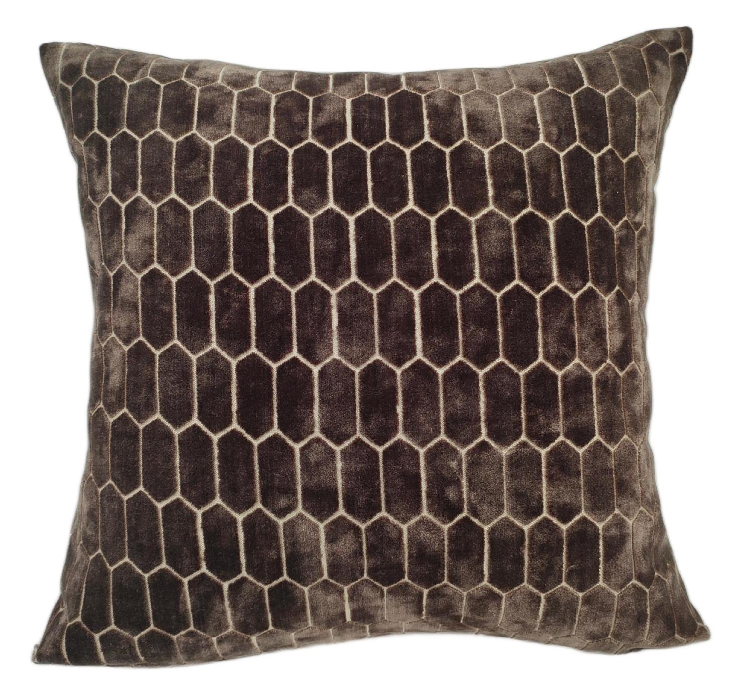 Cut Velvet Honeycombe Choc by Malini | Style Our Home