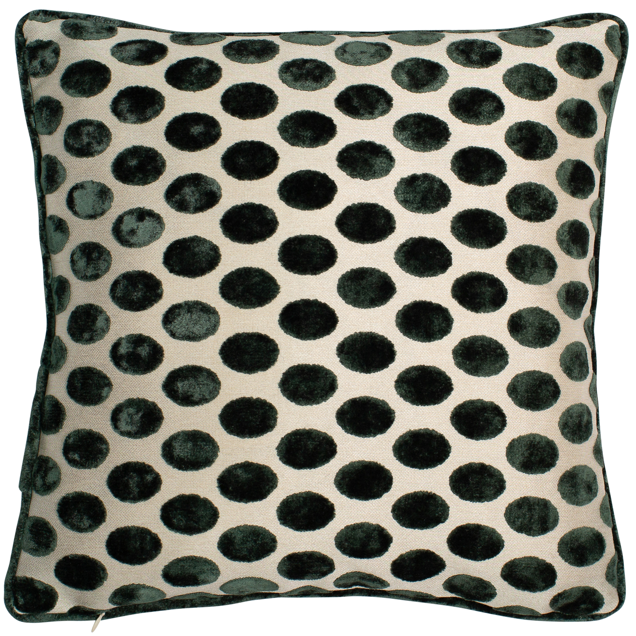 Polka Dot Green Cut Velvet With Piping by Malini | Style Our Home