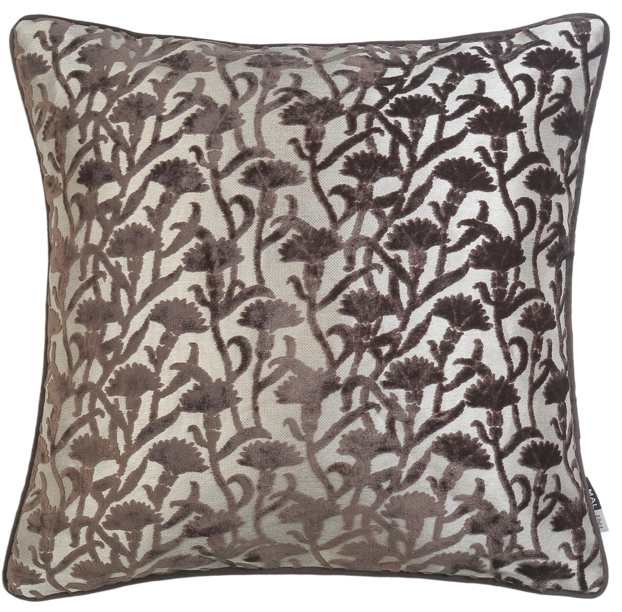 Cut Velvet Floral Choc Rev Velv by Malini | Style Our Home