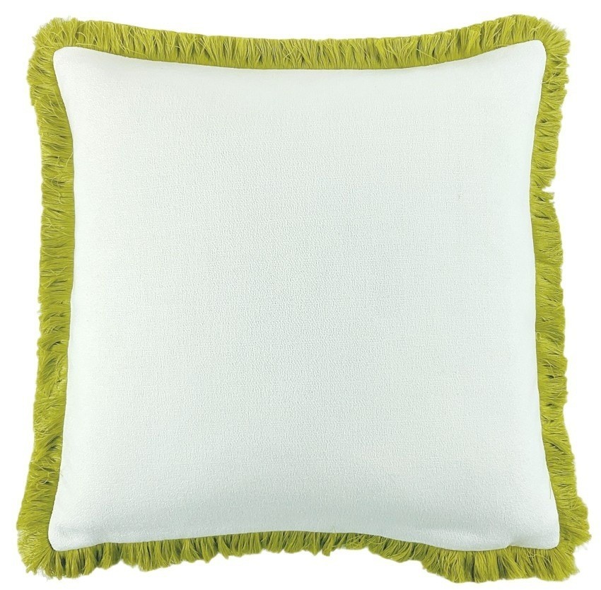 Slub With Heavy Green Fringe by Malini | Style Our Home