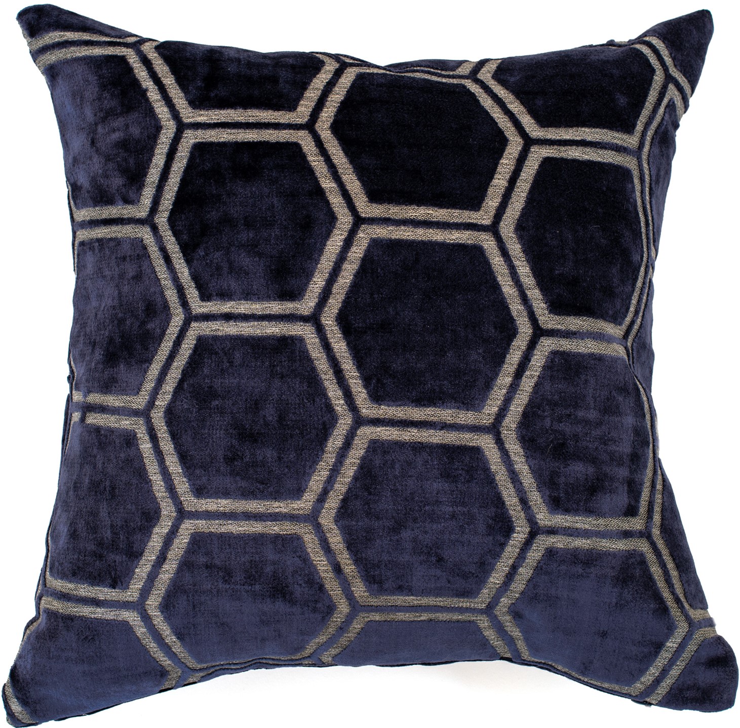 Large Hexagon Cut Velvet Navy by Malini | Style Our Home