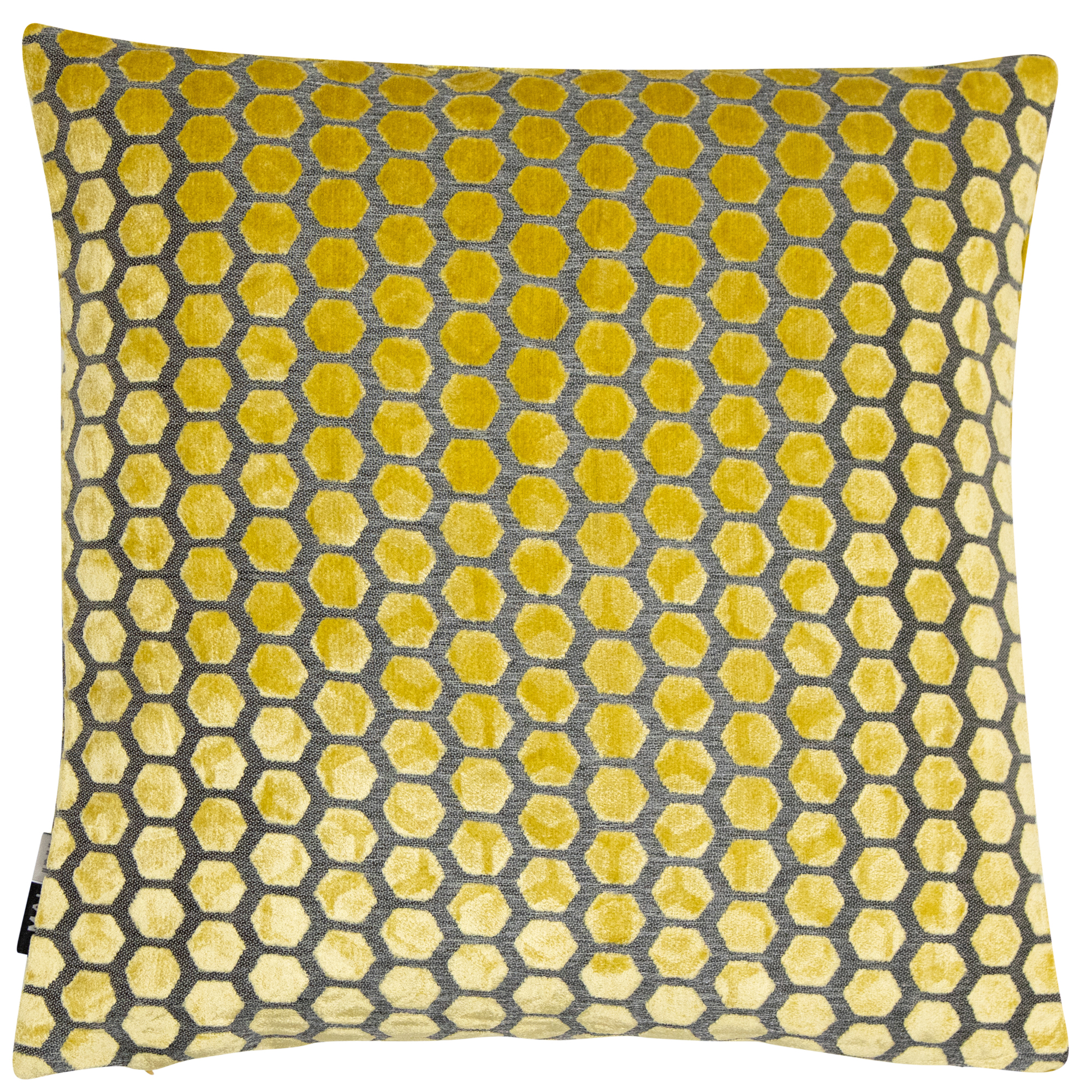 Large Hex Cut Velvet Mustard by Malini | Style Our Home