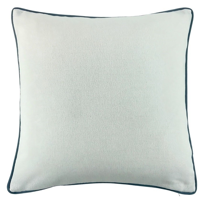 Lge Slub Cream With Blue Piping And Blue Rev by Malini | Style Our Home