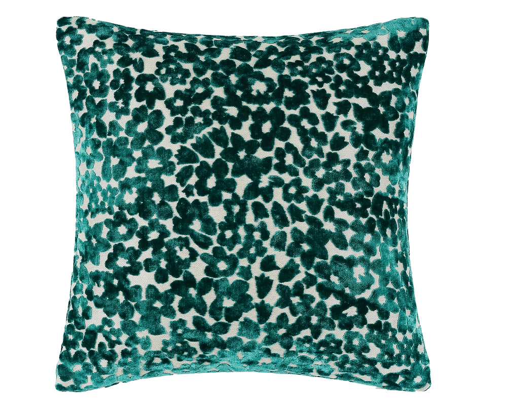 Pm Ditsy Cut Velvet Cushion Teal In by Malini | Style Our Home