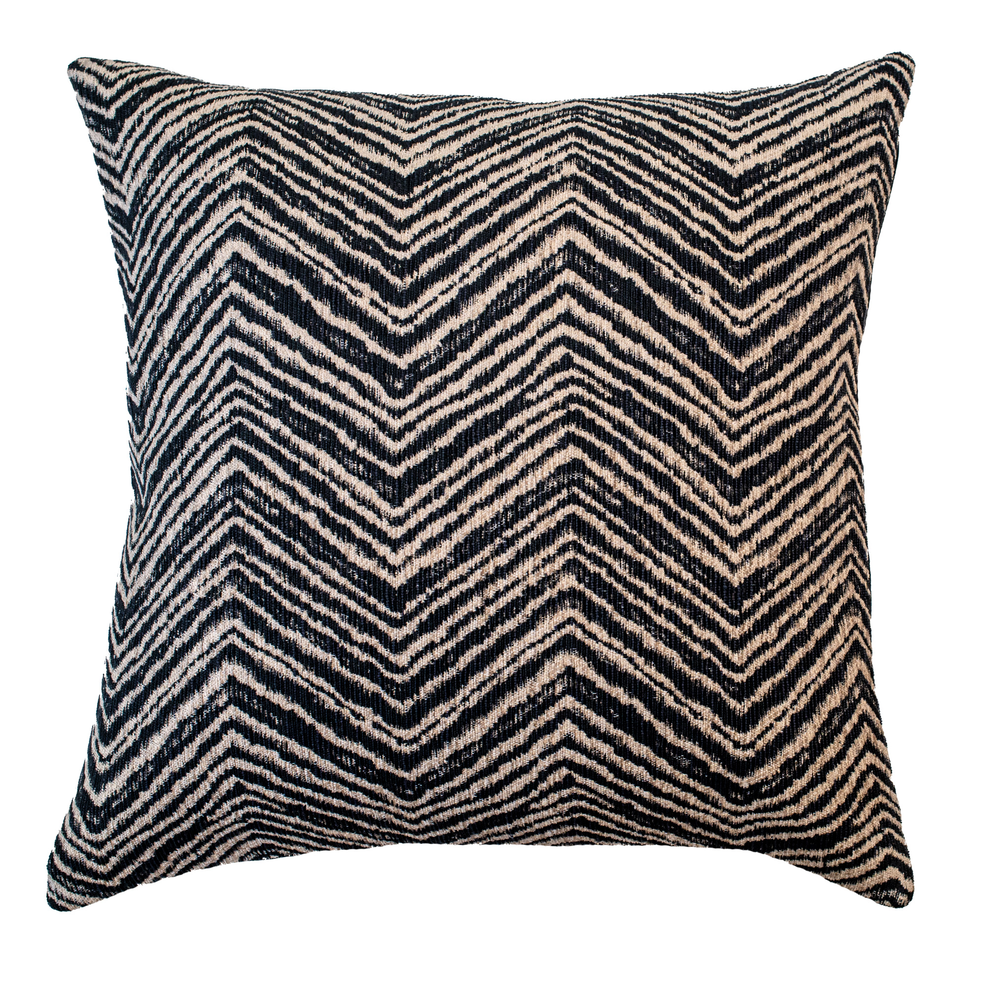 Woven Black And White Chevron Cushion by Malini | Style Our Home