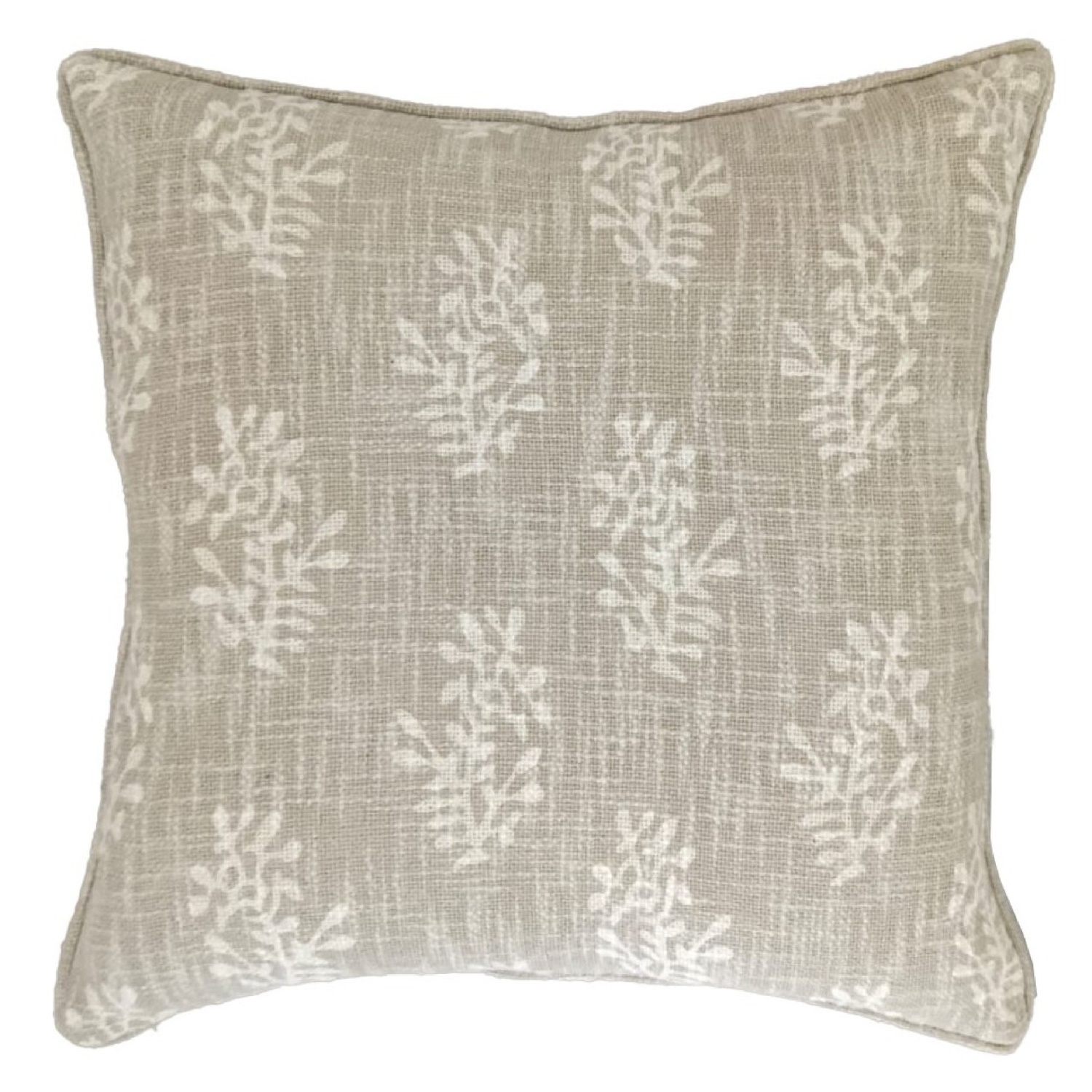 Printed Block Flower Dble Sided Cushion Natural by Malini | Style Our Home