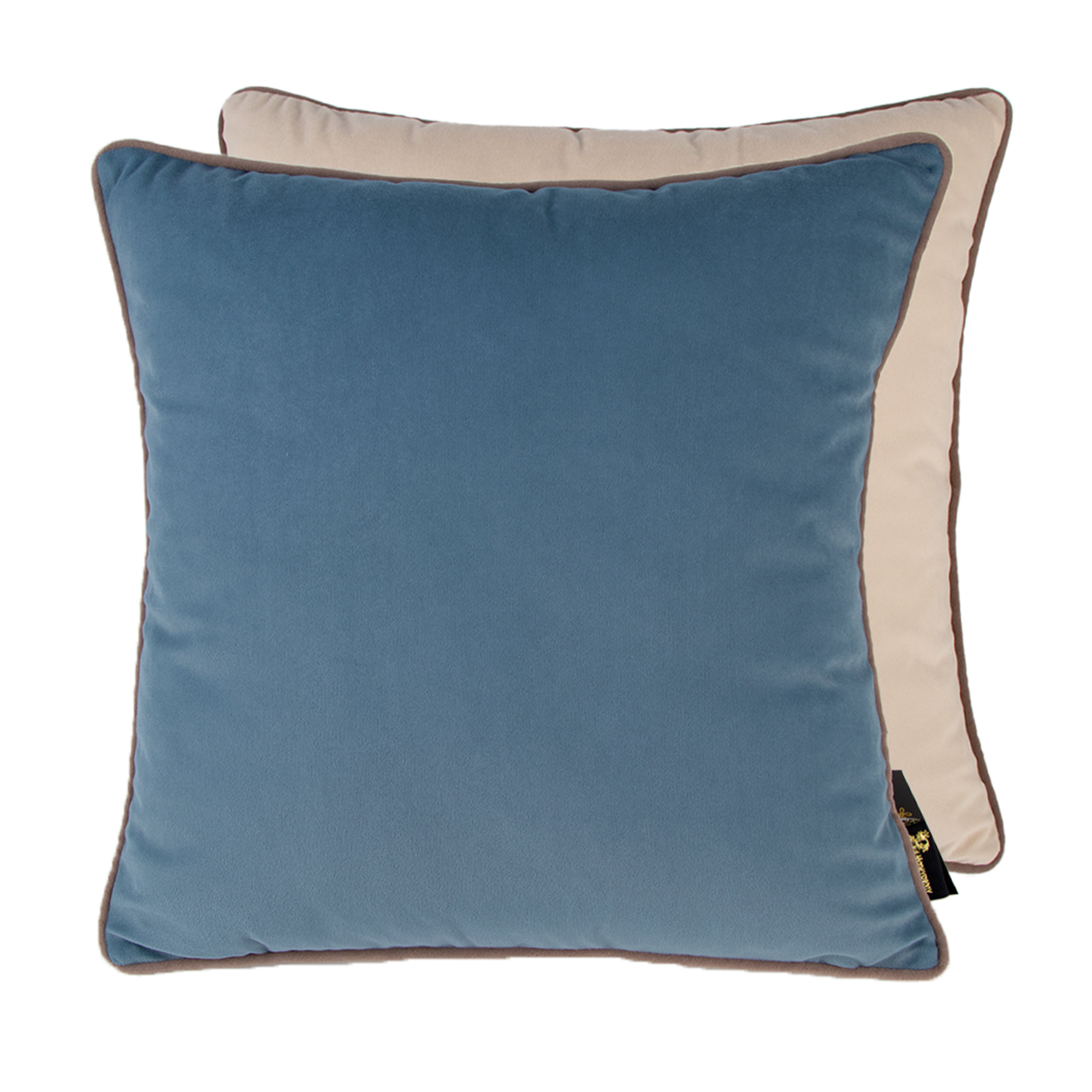 Dble Sided Velv Blue/Champ Taupe by Malini | Style Our Home