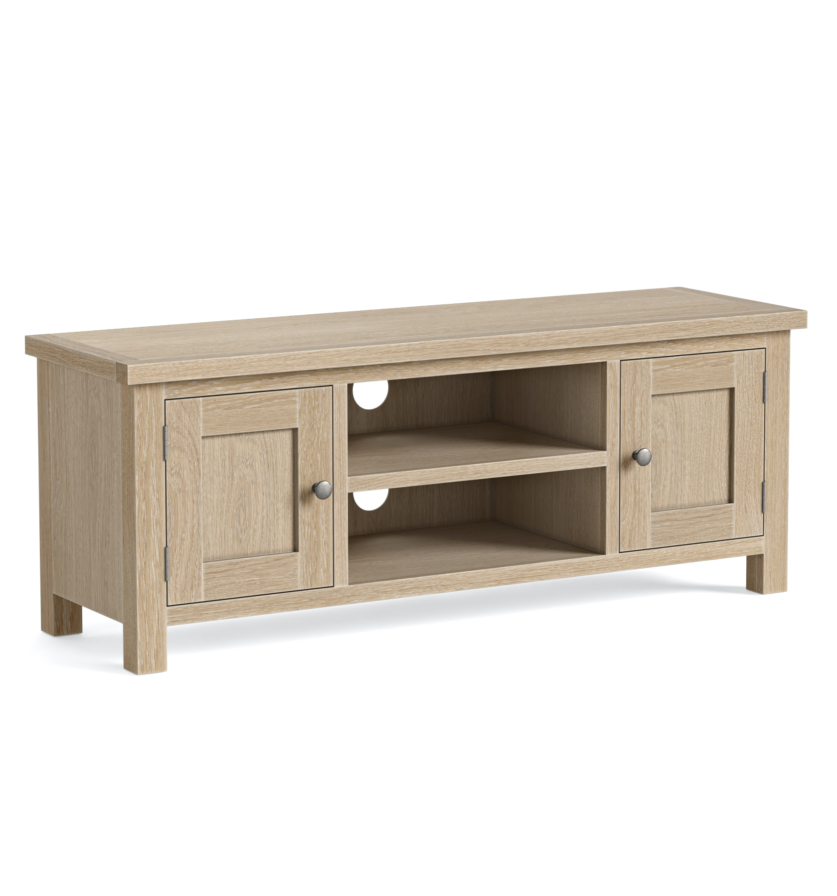 Modern Country Oak White Wash 125cm TV Unit by Corndell/Global Home Group | Style Our Home