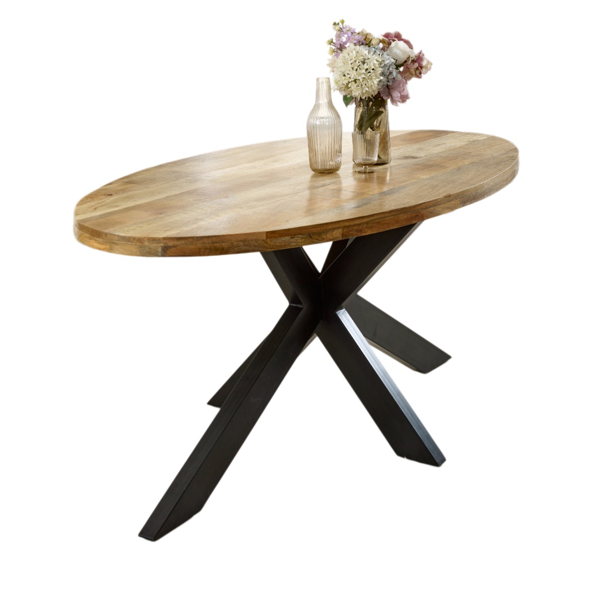 Wessex Solid Wood & Metal Oval Dining Table 6-8 Seater by Karvello Designs | Style Our Home
