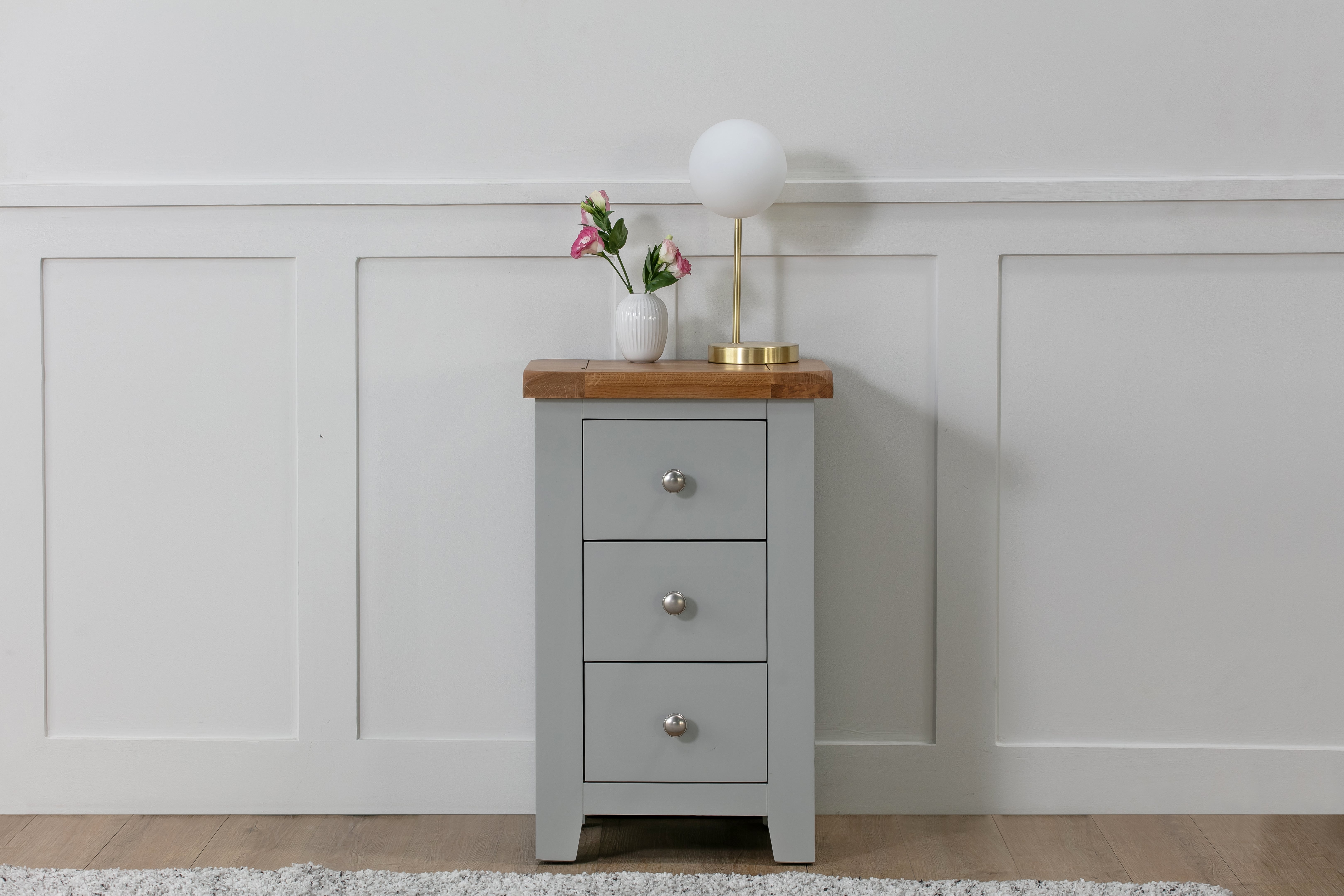 Parisian Grey 3 Drawer Bedside Table by IFD | Style Our Home