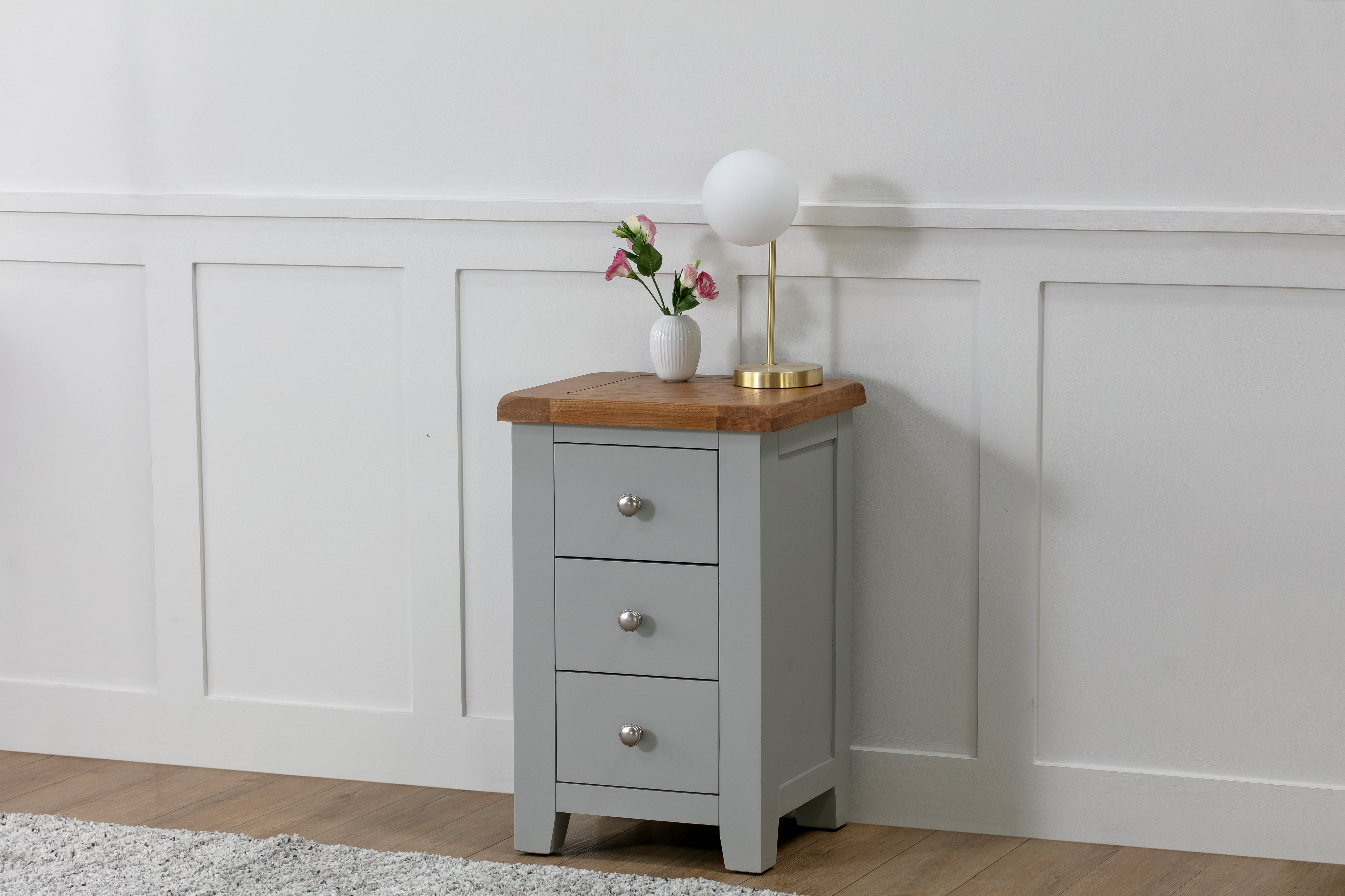 Parisian Grey 3 Drawer Bedside Table by IFD | Style Our Home