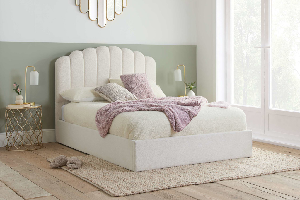 150cm Monaco Fabric Ottoman Bed White by Birlea | Style Our Home