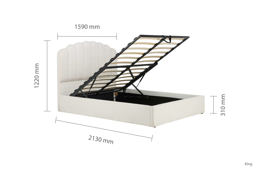 150cm Monaco Fabric Ottoman Bed White by Birlea | Style Our Home