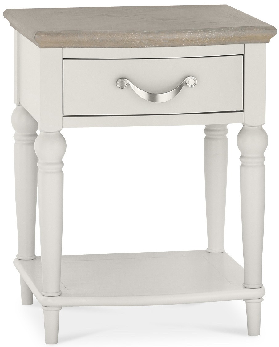 Montreux Grey Washed Oak & Soft Grey 1 Drawer Nightstand - Style Our Home