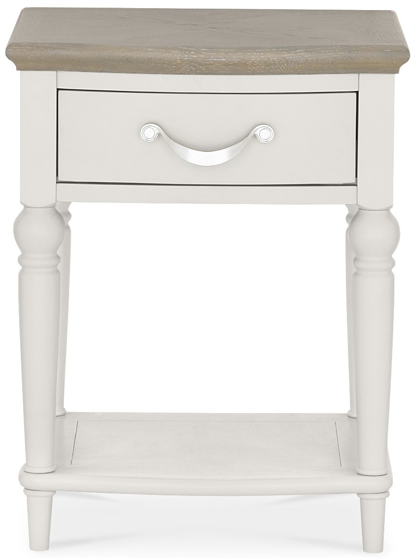 Montreux Grey Washed Oak & Soft Grey 1 Drawer Nightstand - Style Our Home