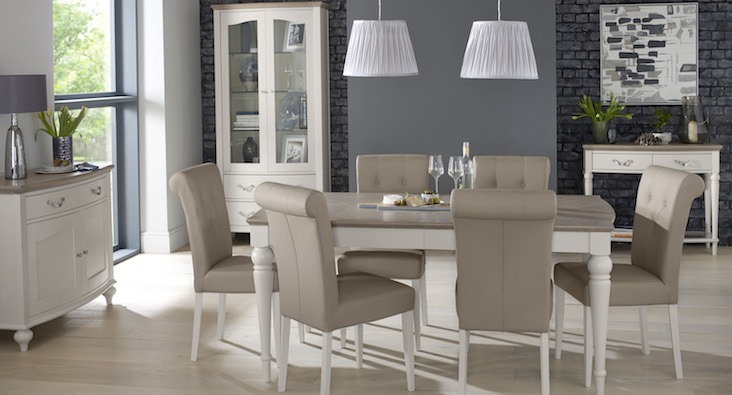 Montreux Washed Oak & Soft Grey 6-8 Extension Dining Set - Style Our Home