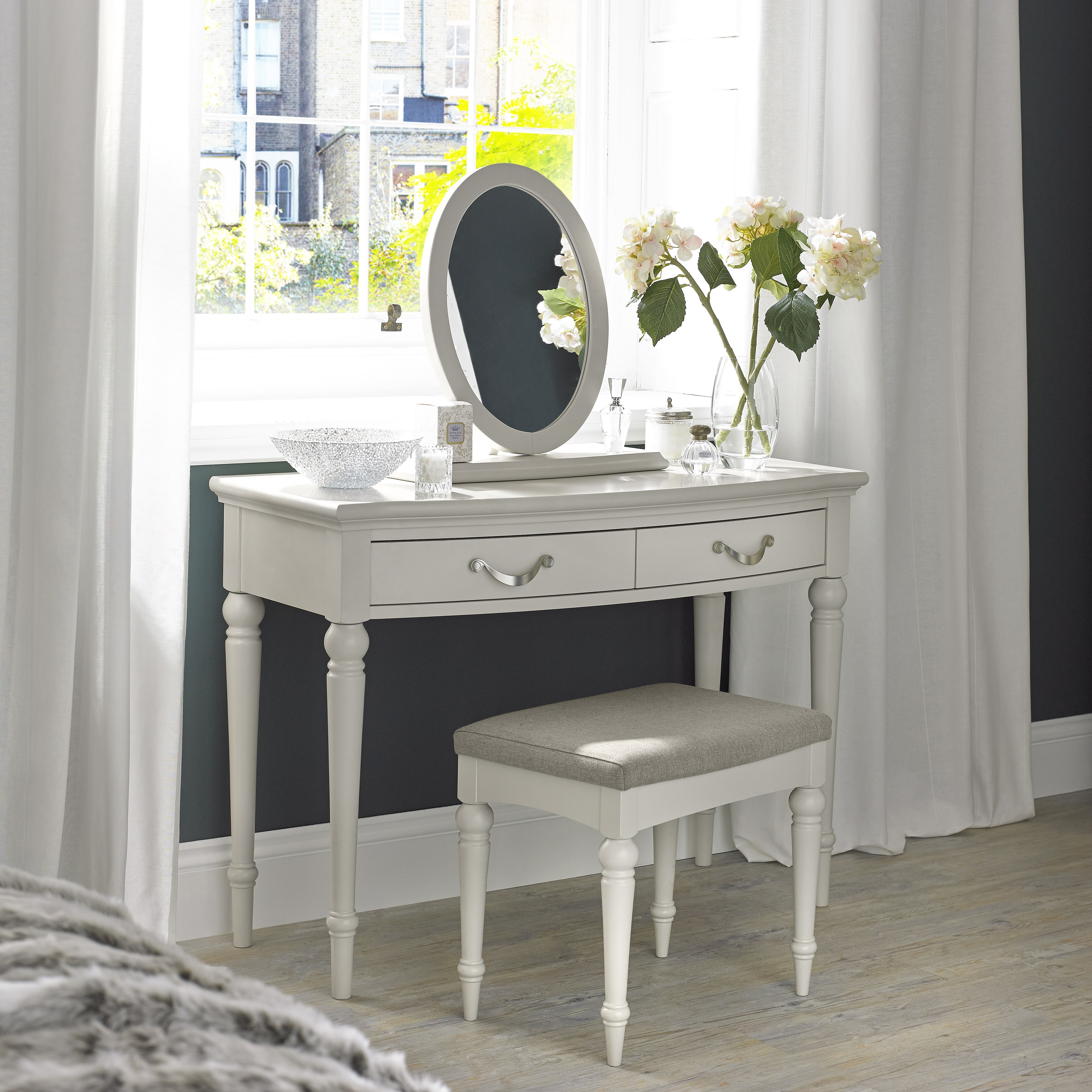 Montreux Soft Grey Vanity Mirror - Style Our Home