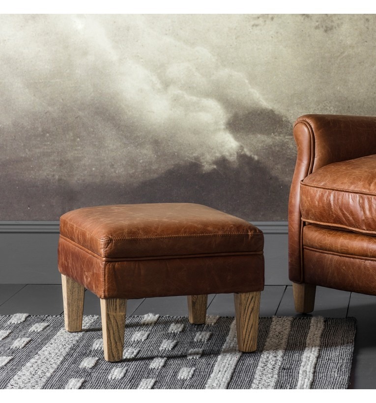 Mr. Paddington Stool - Vintage Brown Leather - Style Our Home