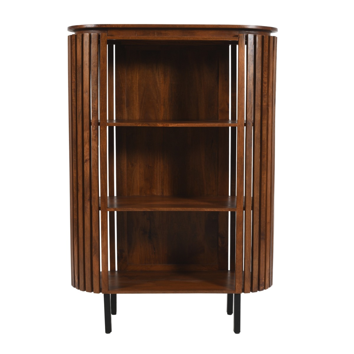Oakhaven Slatted Mango Wood Bookcase- Medium High by Karvello Designs | Style Our Home