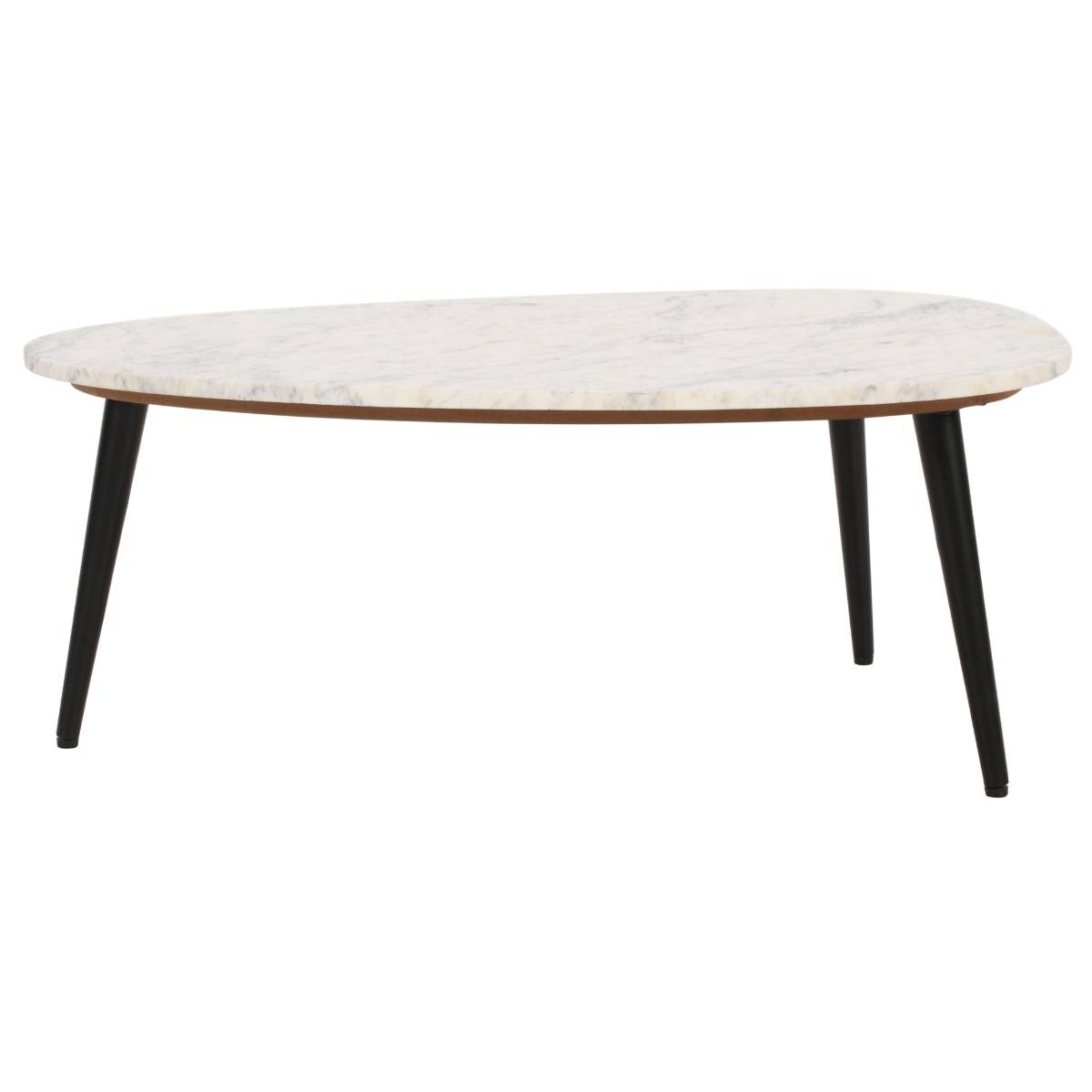 Marblestone Coffee Table With White Marble Top & Metal Legs by Karvello Designs | Style Our Home