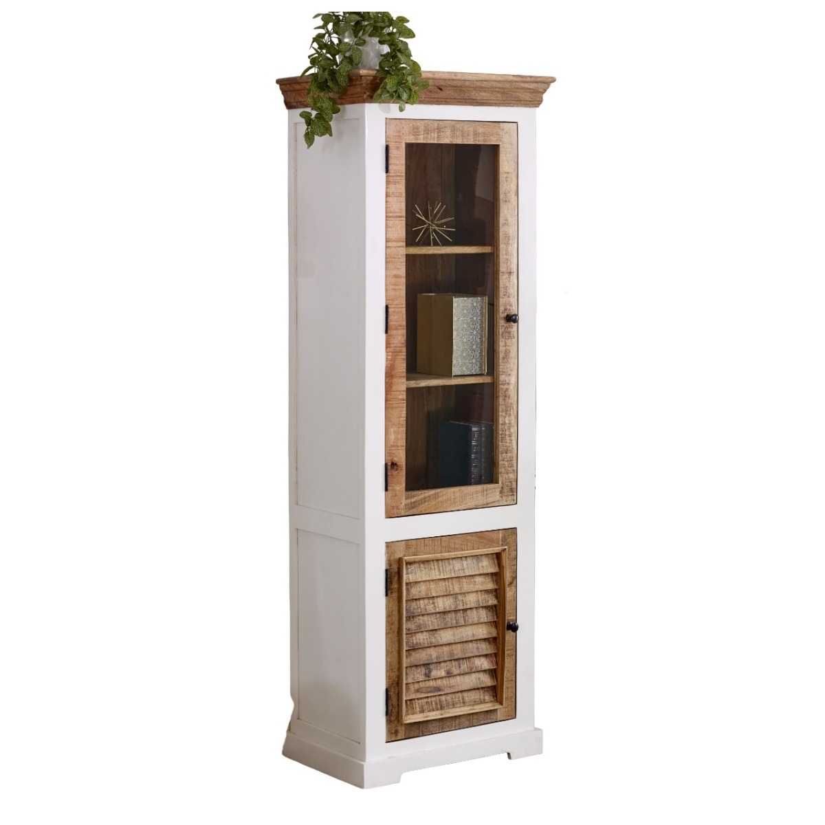 Timberlane Wood Bookcase/Display Cabinet - 3 Shelves & 1 Door by Karvello Designs | Style Our Home
