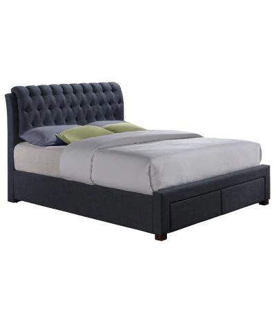 Valentino Charcoal Double Bed