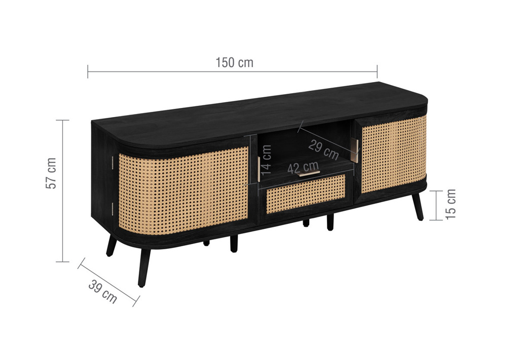 Noah 2 Door 1 Drawer Tv Unit Black by Birlea | Style Our Home