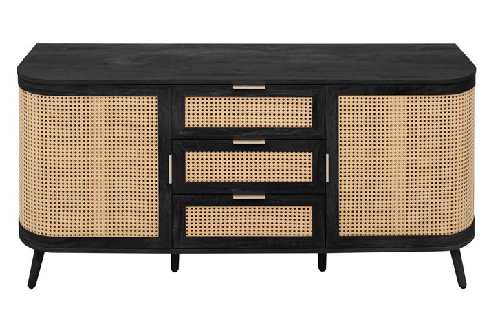 Noah 2 Door 3 Drawer Sideboard Black by Birlea | Style Our Home