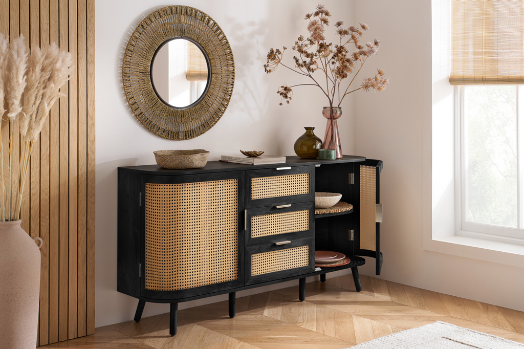 Noah 2 Door 3 Drawer Sideboard Black by Birlea | Style Our Home