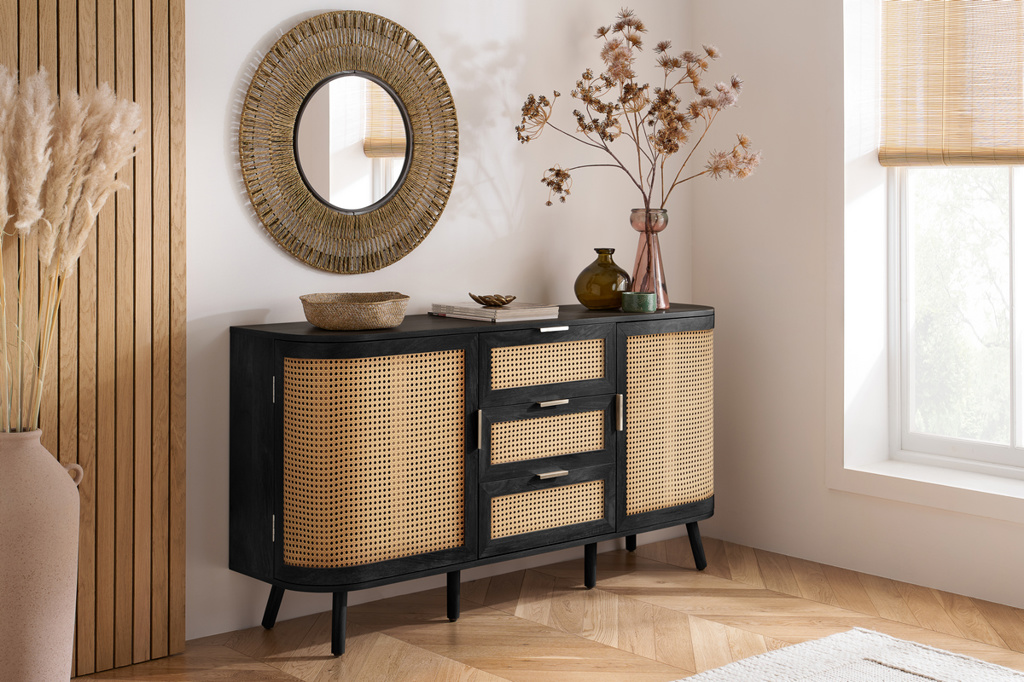 Noah 2 Door 3 Drawer Sideboard Black by Birlea | Style Our Home