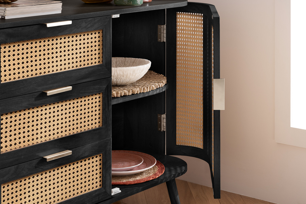 Noah 2 Door 3 Drawer Sideboard Black by Birlea | Style Our Home