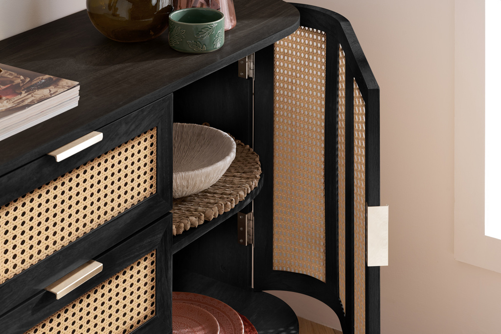 Noah 2 Door 3 Drawer Sideboard Black by Birlea | Style Our Home