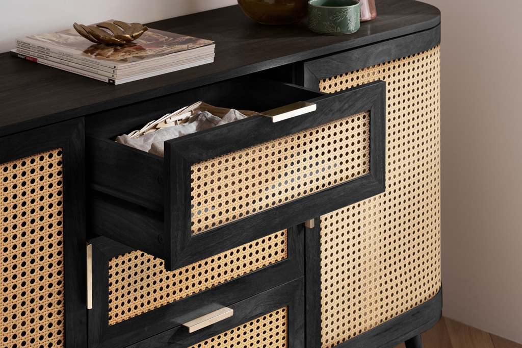 Noah 2 Door 3 Drawer Sideboard Black by Birlea | Style Our Home