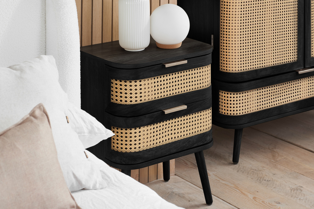 Noah 2 Drawer Bedside Black by Birlea | Style Our Home