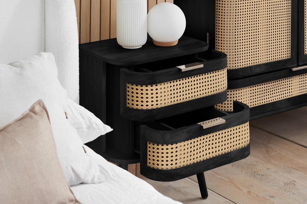 Noah 2 Drawer Bedside Black by Birlea | Style Our Home