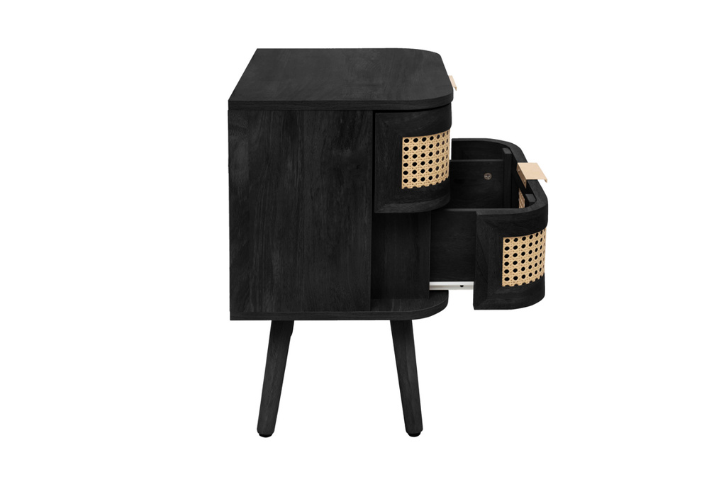 Noah 2 Drawer Bedside Black by Birlea | Style Our Home