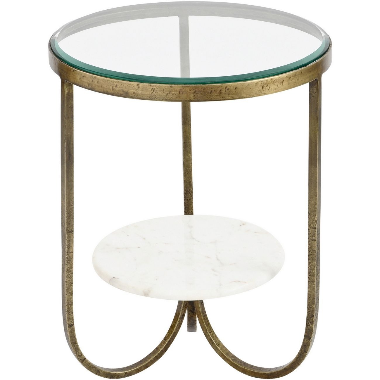 Nolita White Marble And Antique Gold Iron Side Table - Style Our Home