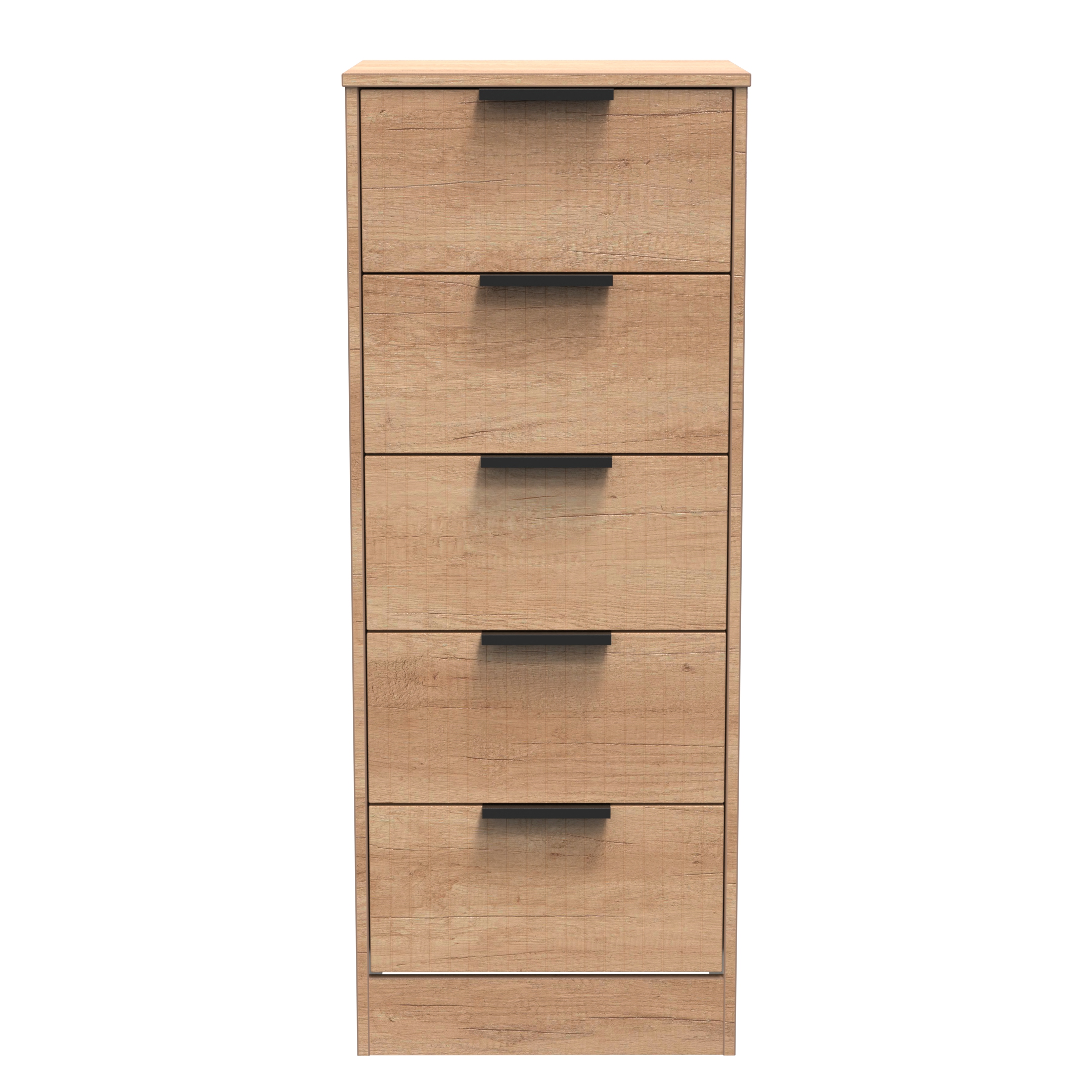 Nashville 5 Drawer Bedside Cabinet in Nebraska Oak by Welcome Furniture | Style Our Home