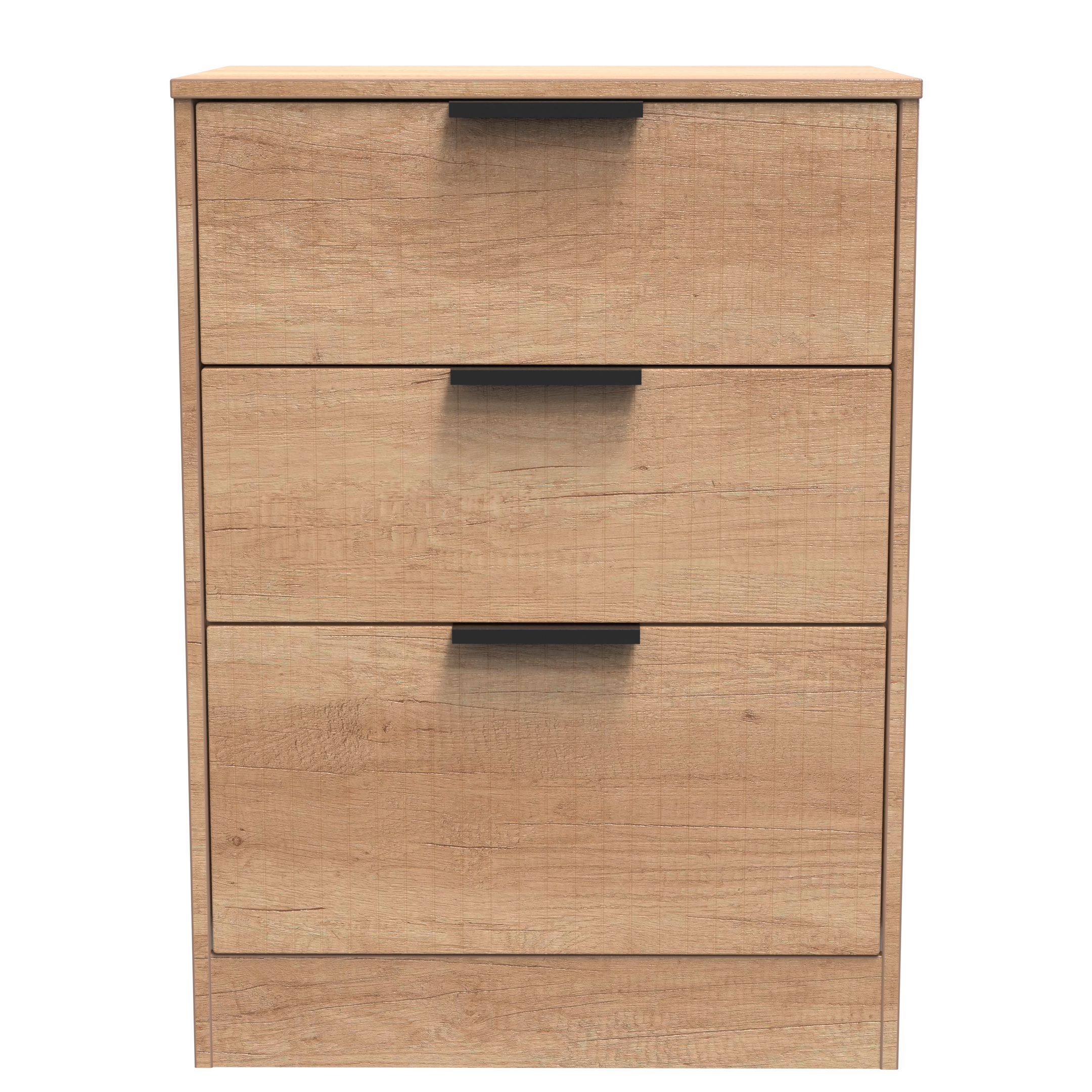 Nashville-3 Drawer Bedside Cabinet in Nebraska Oak by Welcome Furniture | Style Our Home