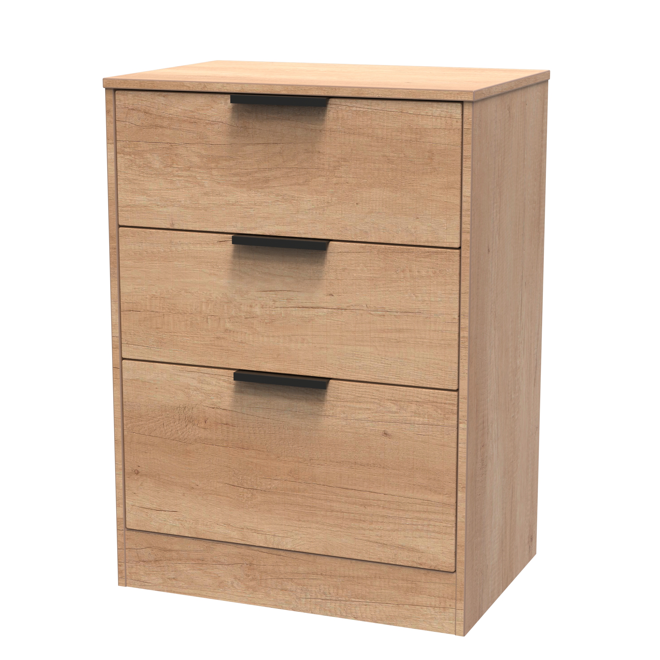 Nashville-3 Drawer Bedside Cabinet in Nebraska Oak by Welcome Furniture | Style Our Home