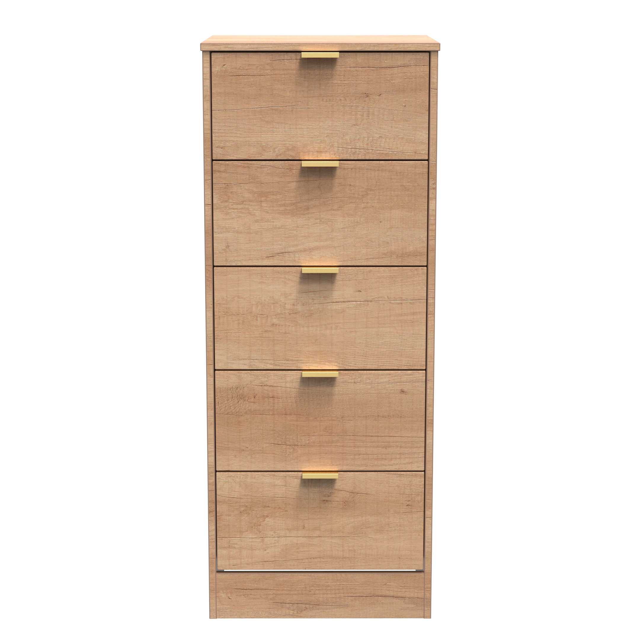 Nashville 5 Drawer Bedside Cabinet in Nebraska Oak by Welcome Furniture | Style Our Home