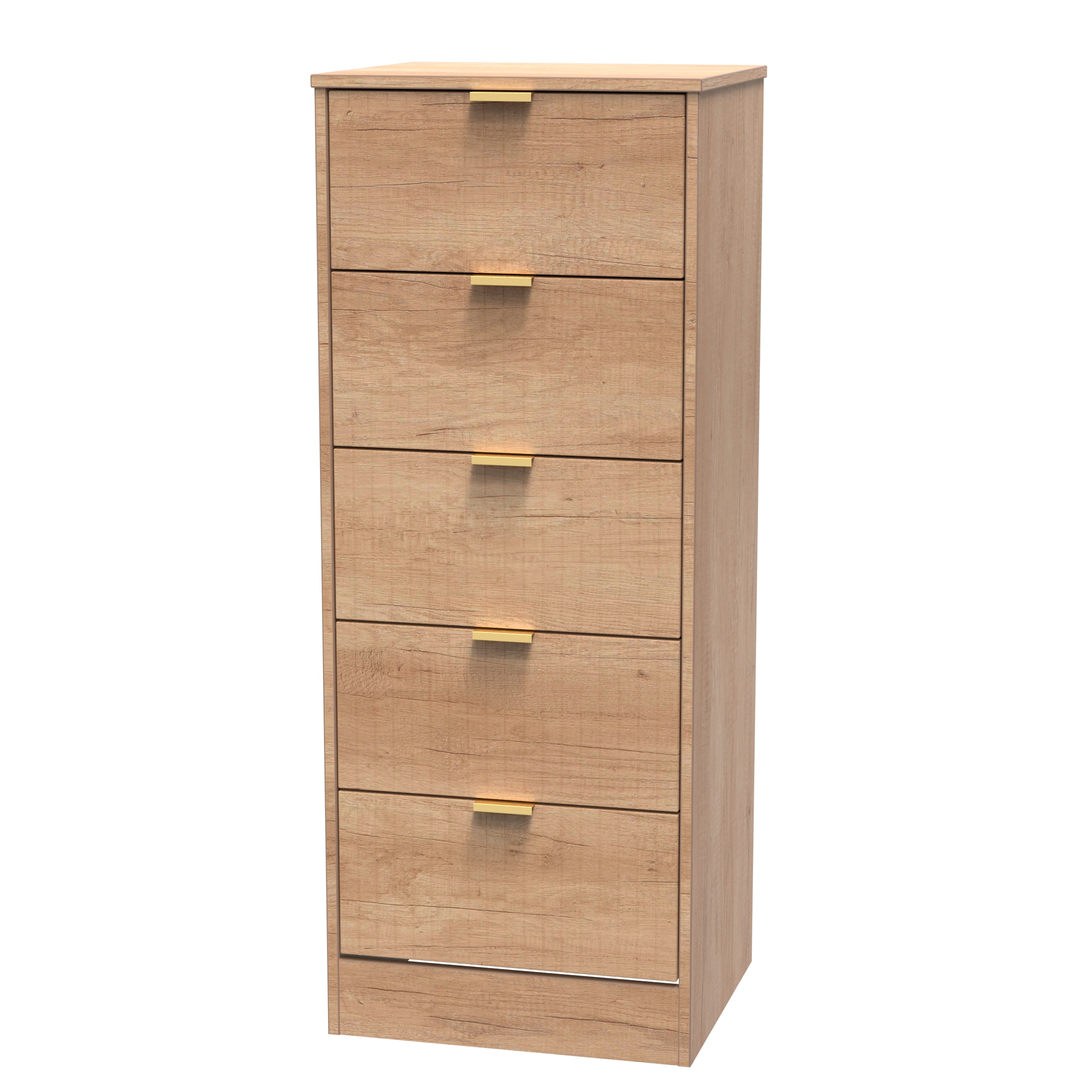 Nashville 5 Drawer Bedside Cabinet in Nebraska Oak by Welcome Furniture | Style Our Home